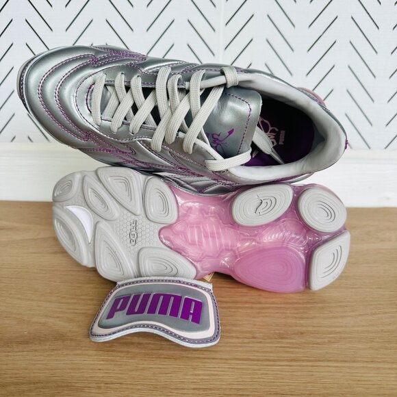 ⭐PUMA x DUA LIPA Cell Dome King ML Trainer Sneaker 8.5 Metallic Silver Pink Y2K - Picture 7 of 11